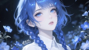 蓝雪花少女