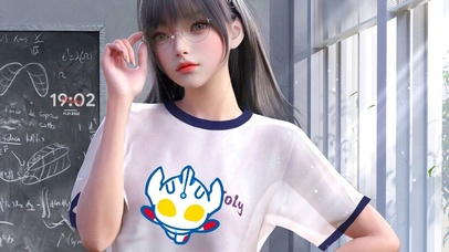 清纯眼镜美少女