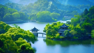 湖中亭台