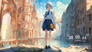油画城堡少女