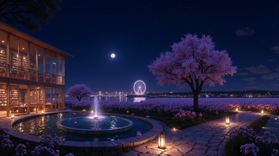 星夜虫鸣月下影