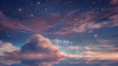 治愈唯美镜湖流星雨