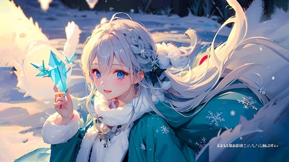 4K  雪天女孩