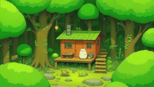 治愈系森林小屋团子