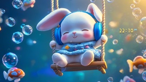 海中秋千小兔