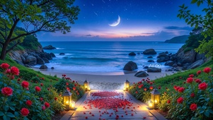 护眼浪漫海景