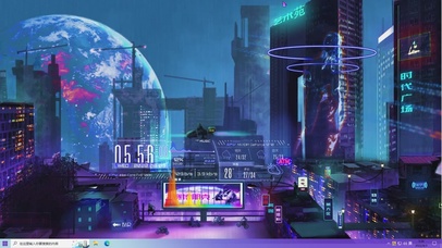 4K炫酷赛博朋克霓虹灯