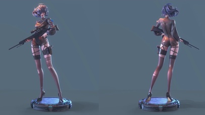 女战士 女狙击手 黑丝模型