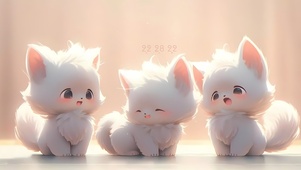 可爱三只猫
