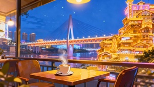 窗外的洪崖洞景色