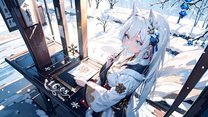 治愈冬日兽耳少女