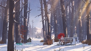 飘雪的候车站