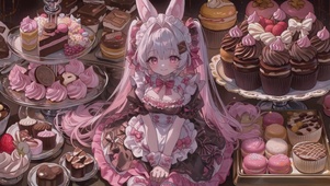 甜品店兔耳女孩