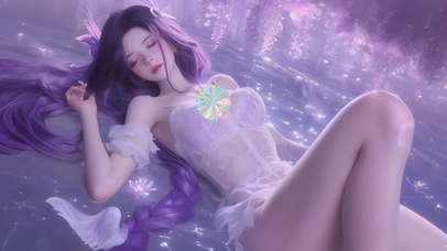 可爱水上甜美女孩