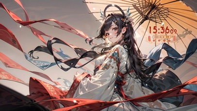 国风 清纯撑伞少女