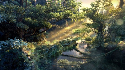 4K 唯美夕阳山林仙境