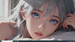 清纯灰发女孩主题