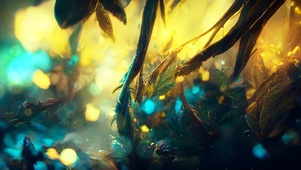 唯美梦幻荧光树林