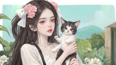 4k甜美猫系少女