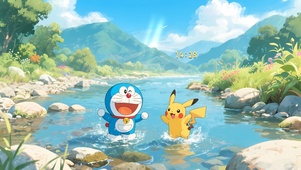夏日水中嬉戏