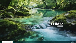 护眼绿景溪流桌面主题