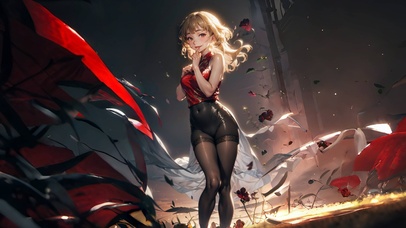 国风金发旗袍美女