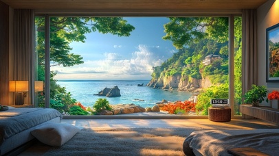 护眼海边别墅窗景