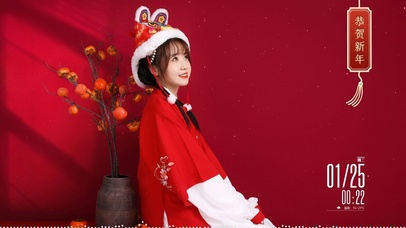 新年喜庆小姐姐【4K-高清】