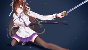 拿刀的美少女
