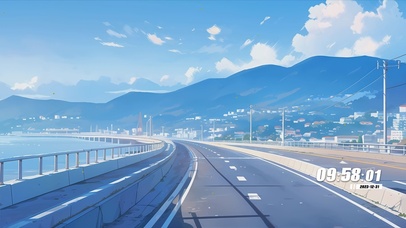 蓝天白云海景公路