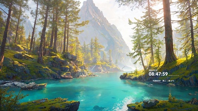 4k春天森林溪水