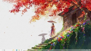 花阶枫暖-桌面主题