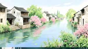 乌瓦白墙樱花水乡