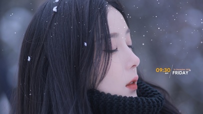 4k雪中美女