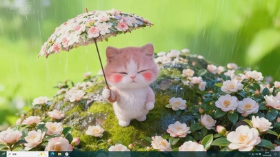 雨天猫咪桌面主题
