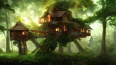 4K护眼森林木屋