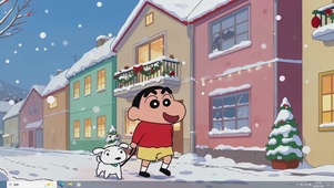 悠闲遛狗小新主题