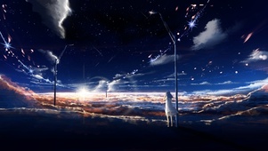 日落星空少女