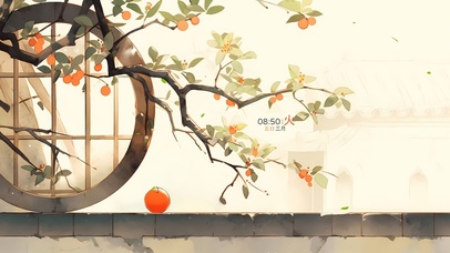 4K简约文艺水墨窗外春景