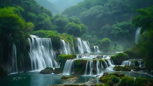 山间瀑布水潭