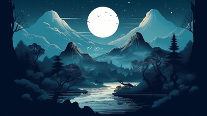 4K唯美古风极简水墨山水