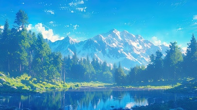 唯美静谧清澈森林湖泊