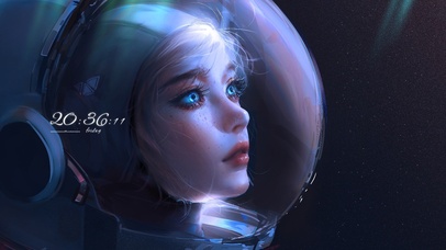 4k太空治愈女孩