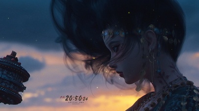 藏族少女（双屏）