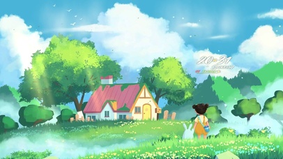 4K护眼花海森林