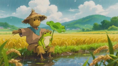 躲雨的小青蛙