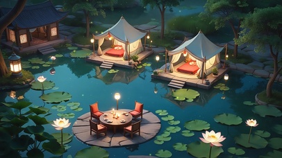 荷塘边的帐篷