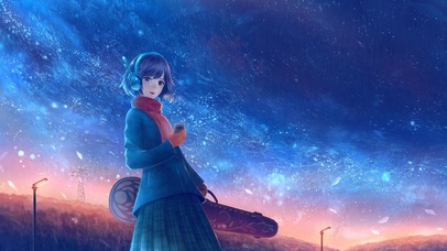星空下的少女