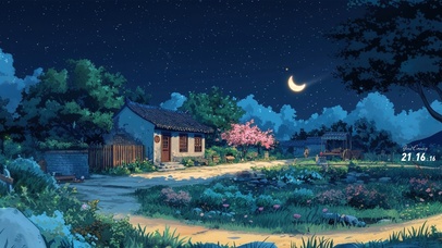 农村夜晚-带鱼屏宽屏