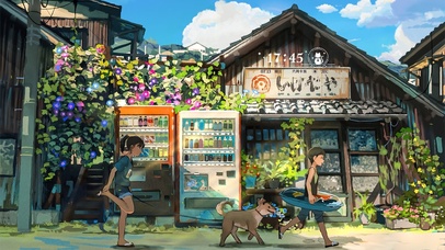 4K唯美治愈日系动漫街道